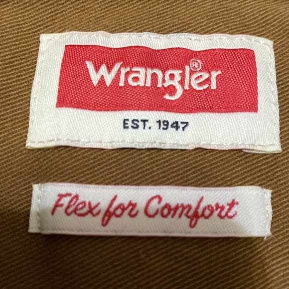 Brown Wrangler Flex Long Sleeve Button Down Stretch Shirt Size XL - Picture 4 of 6